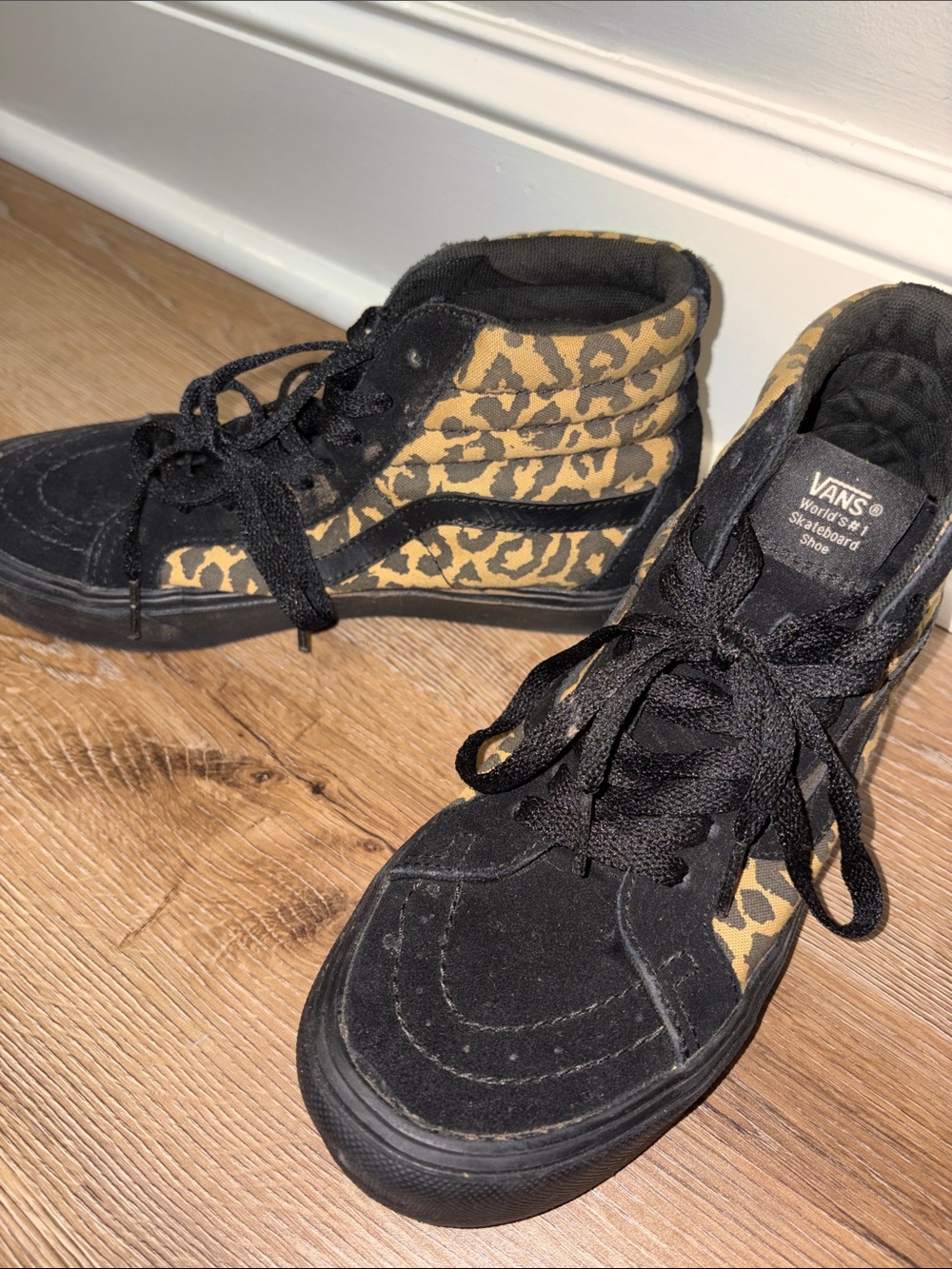 OFFERS OPEN! Vans Leopard Print Canvas Sneaker high top kids 5.5 women’s 7